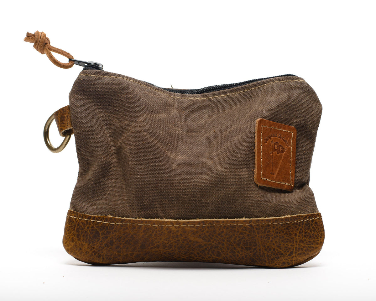Bluegrass Fairway Waxed Canvas Zippered Golf Valuables Pouch