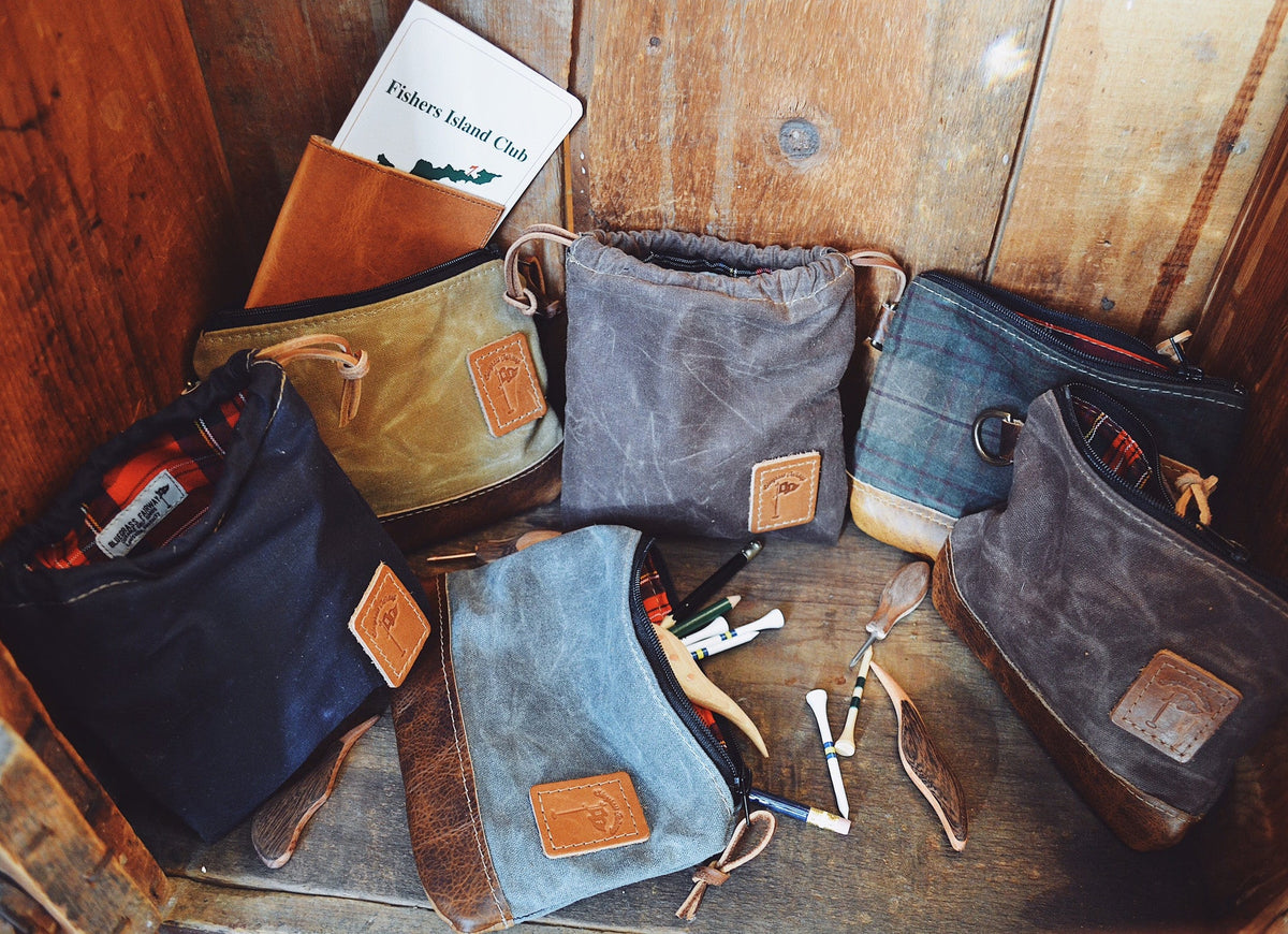 Bluegrass Fairway Waxed Canvas Zippered Golf Valuables Pouch